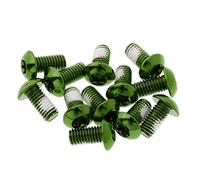 12 Pieces Bike MTB Bicycle Brake Rotor Disc Bolts Steel M5 x 10mm Screws Nuts T25, Cycle Repair Tool Equipment AOD (Green)