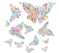 12 Pieces Bird Window Stickers Anti Collision, Window Decals for Glass, Rainbow Window Sticker, Stained Glass Window Stickers to Deter Birds, Sun Catcher Stickers for Patio Door