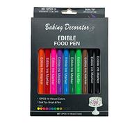 12 Pieces Black Food Coloring Pens Double Sided and Edible Marker Writers for Decorating Fondant Cake Food Coloring Pens for Chocolate