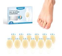 12 Pieces Blister Plasters for Feet - Sumiwish Gel Blister Cushions for Heel,Toe & Foot, All-Weather Comfort and Waterproofing (Toe Pack)