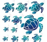 12 Pieces Blue sea Turtle, Clear Stickers Vinyl Wall Sticker Decoration, Kids Stickers Turtles, for Home Office Living Room Wall Bathroom Toilet Sticker