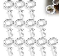 12 Pieces Bottle Opener Inserts Kits, Metal Corkscrew Set, Threaded Beer Openers Hardware for Wedding, Wine, Home, Party, DIY Project, Craft, Wood Turning (Silver)