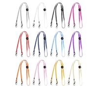 12 Pieces Braided Hat Rope, Adjustable Windproof Rope, Hat Anti-Loss Rope, Hat Fixing Accessories.