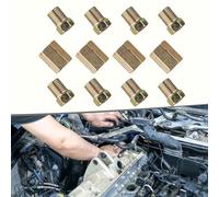 12 Pieces Brass Brake Line Fittings Set with 3/8-24 Threads Including 4 Unions and 8 Nuts Compatible with 3/16 Inch Steel Coated or Co