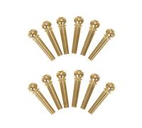 12 Pieces Brass Guitar Bridge Pins Guitar Bridge Strings Nail Pins Guitar Parts Replacement, Golden