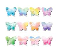 12 Pieces Butterfly-Shaped Sticky Notes, Creative Stationery, Self-Adhesive Message Stickers, Study and Office Supplies.