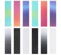 12 Pieces Calm Sticker Anxiety Sensory Textured Strip 6 Styles Anti Stress Tactile Rough Sensory Calm Strips Adhesives Relief Tape for Adults Teens Kids Desk Classroom Phone (Gradient Style)