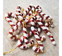 12 Pieces Candy Cane Christmas Tree Decorations Christmas Tree Hanging Baubles Decoration Bauble Xmas Ornament 7cm Candy Stick, Red