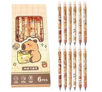 12 Pieces Capybara Erasable Gel Pen, Cute Cartoon Pens Set, Erasable Retractable Capybara Gel Pen, Quick-Drying Writing Smooth Pens, Capybara Stationery School Office Supplies