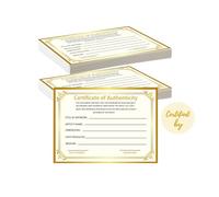 12 Pieces Certificate of Authenticity Certificates 5 * 7inch Gold Foil Certificates for Valuations and Artwork Gifts for Artists Handicraft Worker with 1.5inch Sticker (12 PCS)