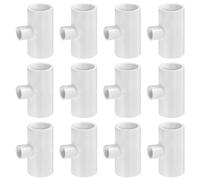 12 Pieces Chicken Watering PVC T Fittings - Fully Automatic for Chicken Watering Nipples/Cups/Feeders/Poultry Water Drinkers, White