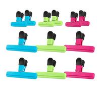 12 Pieces Chip Bag Clips Food Clips Plastic Heavy Duty Air Tight Seal Grip Assorted Colors for Coffee Potato and Food Bags