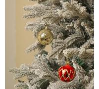 12 Pieces Christmas Ball Hanging Ornaments for Holiday Tree and Craft Decorating with Vintage Look for Festive Celebration (Gold)