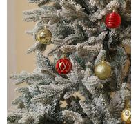 12 Pieces Christmas Ball Hanging Ornaments for Holiday Tree and Craft Decorating with Vintage Look for Festive Celebration (Red)