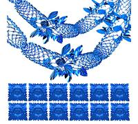 12 Pieces Christmas Foil Garland Christmas Ceiling Garlands Decorations Festive Swirl Hanging Decorations for Xmas New Year Birthday Party Wedding Supplies Indoor Outdoor, Blue
