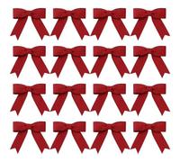 12 Pieces Christmas Plaid Bows Buffalo Thanksgiving Fall Decorative Plaid Bows for Halloween Wreaths Tree Party Indoor Outdoor Home Decoration (Red and Black, 7 x 7 Inch)