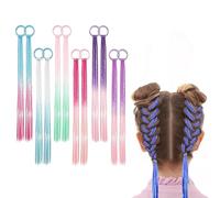 12 Pieces Colored Hair Extensions for Kids, Braided Ponytail Extension, Hair Accessories for Girls, Crazy Hair Day Accessories for Party