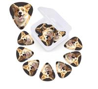 12 Pieces Corgi Print Dog Guitar Picks Set with Organizer Storage Box Guitar Accessories Ukulele Picks for Acoustic Guitar Bass Valentine's Day Gift