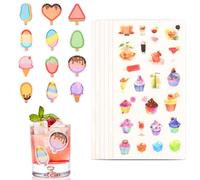 12 Pieces Cute Sticky Notes Set, Ice Cream Sticky Notes, Cute Mini Sticky Notes, Cartoon Notes for School, Office Memo, Student Class Gifts, Comes with a Pack of 6 Stickers