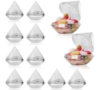 12 Pieces Diamond Candy Boxes, Fillable Clear Diamond Container Party Favors Plastic Wedding Favors Boxes Gift Boxes for Wedding Baby Shower Christmas Birthday Party Decorating