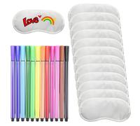 12 Pieces DIY Color Your Own Eye,Girls Sleepover Supplies with 12 Pieces Watercolor Pens,Pamper Party Supplies for Girls,for Travel Game Sleepover Party Supply (White)
