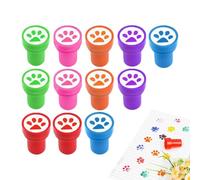 12 Pieces Dog Paw Print Stamp, Colorful SelfInking Stamps Partys Favors Assorted Stamp Set for Classroom Partys Educational Learning Activities Supplies