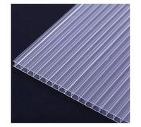 12 Pieces Double Wall Polycarbonate Panels Clear Insulation Daylighting Sheet, Insulated Clear Polycarbonate Roof Sheet for Outdoor Garden Pergola(Yellow,1.05X1m-4mm)