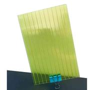 12 Pieces Double Wall Polycarbonate Panels Clear Insulation Daylighting Sheet, Insulated Clear Polycarbonate Roof Sheet for Outdoor Garden Pergola(Yellow,1.05X1m-4mm)