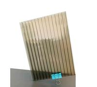 12 Pieces Double Wall Polycarbonate Panels Clear Insulation Daylighting Sheet, Insulated Clear Polycarbonate Roof Sheet for Outdoor Garden Pergola(Yellow,1.05X1m-4mm)