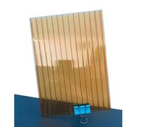 12 Pieces Double Wall Polycarbonate Panels Clear Insulation Daylighting Sheet, Insulated Clear Polycarbonate Roof Sheet for Outdoor Garden Pergola(Yellow,1.05X1m-4mm)