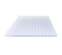 12 Pieces Double Wall Polycarbonate Panels Clear Insulation Daylighting Sheet, Insulated Clear Polycarbonate Roof Sheet for Outdoor Garden Pergola