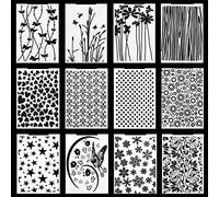 12 Pieces Embossing Folders,Plastic Embossing Folders Template DIY Craft Paper Card Template Mold for Making Paper Cards Photo Album Wedding Decoration Scrapbooking 5.7 x 4.13 Inch