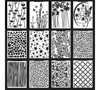 12 Pieces Embossing Folders,Plastic Embossing Folders Template,Exquisite Pattern Texture Stencils for Making Paper Cards Photo Album Wedding Decoration Scrapbooking 5.7 x 4.13 Inch
