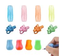 12 Pieces Ergonomic Writing Trainer for Children and Adults - Silicone Grips in Four Colors and Various Shapes - Comfortable Writing and Correct Posture