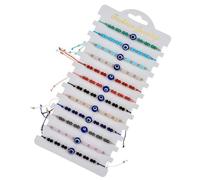 12 Pieces Evil Eye Bracelets for Women: Odd Beaded Lucky Guardian Bracelet, Adjustable Friendship Anklet Gift (Better Than Necklace!)