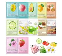 12 Pieces Face Mask Set Hydrating Sheet Masks Multipack Face Mask Gift Sets For Women Kids Face Masks For Girls Hydrating Soothing Moisturizing Daily Care Mask For All Skin Types (25g/Piece)