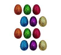 12 Pieces Fillable Easter Eggs Toy Egg Basket Multi-color Easter Decorations Glitter, 6x4.3cm
