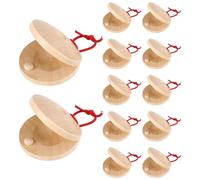 12 Pieces Finger Castanets Wood Castanets, Classroom, Education Toy, Wooden Percussion Instrument Clap Board for Children