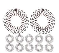 12 Pieces Full Circular Stretch Comb Headband,Flexible Circle Headbands with Teeth,Women Lady Hair Wrap Holder Hair Comb (Brown, One Size)