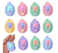 12 Pieces Game Toys Stone, Paper and Scissors, Birthday Keychains, Paper or Scissors, Fun Mini Toy Keychain for Birthday, Random Colours, for Party Games