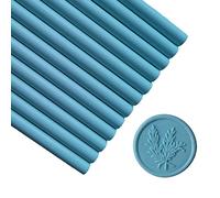 12 Pieces Glue Gun Sealing Wax Sticks for Seal Stamp, PORXFLY Seal Wax Sticks Great for Cards Envelopes, Gift Wrapping,Wedding Invitations (Ocean Blue)