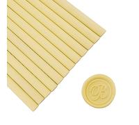 12 Pieces Glue Gun Sealing Wax Sticks for Seal Stamp, PORXFLY Seal Wax Sticks Great for Cards Envelopes, Gift Wrapping,Wedding Invitations (Light Yellow)