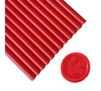 12 Pieces Glue Gun Sealing Wax Sticks for Seal Stamp, PORXFLY Seal Wax Sticks Great for Cards Envelopes, Gift Wrapping,Wedding Invitations (Red)