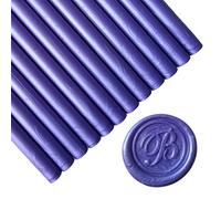 12 Pieces Glue Gun Sealing Wax Sticks for Seal Stamp, PORXFLY Seal Wax Sticks Great for Cards Envelopes, Gift Wrapping,Wedding Invitations (Pearlescent Violet)