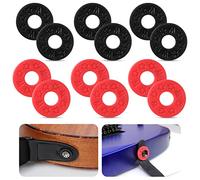 12 Pieces Guitar Strap Locks Guitar Locking Strap Locks Silicone Strap Locks Rubber Guitar Strap Blocks Guitar Protector Locks Guitar Locks for Locking Guitar Strap (Red and Black)