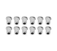 12 Pieces High Hardness Metal Guitar Rings, Durable Guitar Strings, Easy Installation for Musical Instruments (Silver)