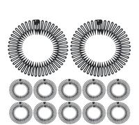 12 Pieces In Classical Style Circle Headbands with Teeth,Full Circular Stretch Comb Headband,Flexible Hair Wrap Holder Hair Comb for Women Girls (Black, One Size)