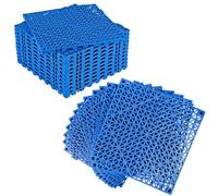 12 Pieces Interlocking Drainage Mats Non Slip, 30 x 30 cm Anti Slip Rubber Mats, Splicing Bathroom Pool Floor Mat Door Mat for Garage Pools Restaurant Bars Bathroom Balcony Patio Wet Area(Blue)