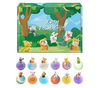 12 Pieces Jungle Themed Bath Fizzies Infused with Sea Salt for Fun Bath Time and Soft Skin Surprise Toy
