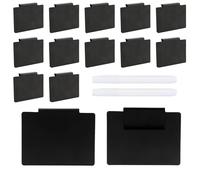 12 Pieces Labels for Storage Boxes,Basket Labels,Basket Label Clip On,Chalkboard Labels,Small Blackboard Note Holder with 2 Pieces White Chalk Marker,Label Holders for Boxes,Drawer Labels Removable